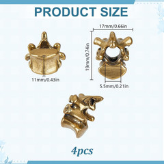 10PCS Retro Brass Vertebra Beads Antique EDC Charms Pendant EDC DIY Bracelet Bac