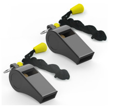 2-Pack Plastic Sports Whistles with Lanyard – Loud for Coaches & Referees