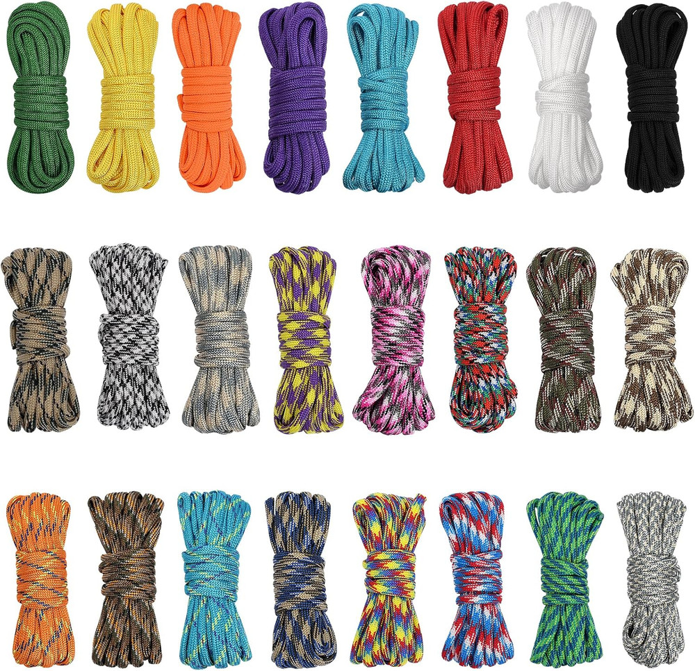 24 Colors Paracord Cord Multifunction Paracord Ropes 550Lb Survival Paracord Ran