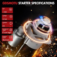 Gdsmotu Starter Replacement For Chevrolet For Tahoe 4.8L 2004-2008 For Cadillac