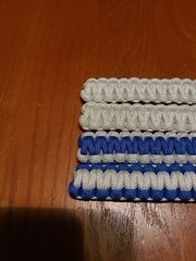 8″ Paracord Bracelet With Copper Wire Core – 4 Pack – Blue & White