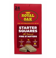 3 Boxes Royal Oak Starter Squares 24 CT = 72 Pieces Natural FIRE Starters 2”x2”