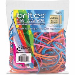Alliance Rubber 07800 Non-Latex Brites 50 Count (Pack of 1), Blue/Orange/Pink
