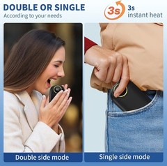 Hand Warmers Rechargeable, 7000mAh Electric Hand Warmers Single/Double Sided Hea