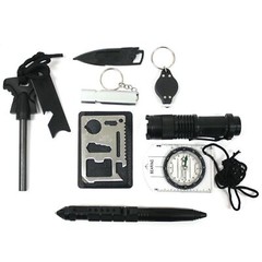 9 in 1 Solo Backpacking Survival Kit Compact EDC Outdoor Camping Emergency Gear