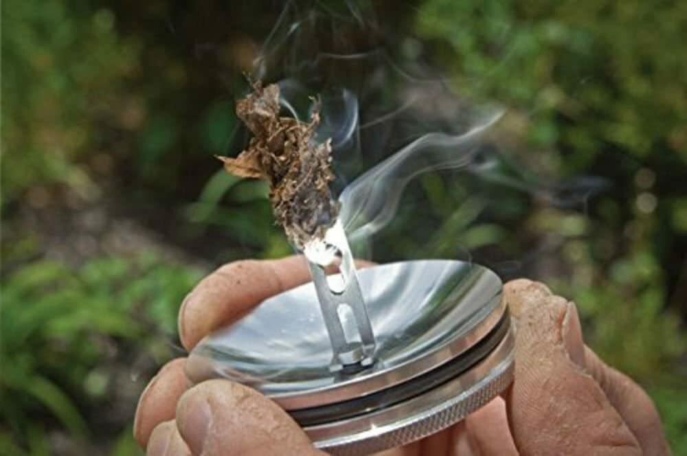 Tinder HOT BOX Solar FIRE STARTER & SIGNALING MIRROR Camping Survival Gear