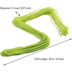 ThreeBulls 1.8mm Fluorescent Reflective Guyline Tent Rope Camping 20m, Green