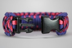 550 Paracord Survival Bracelet King Cobra Purple/Pink/Candy Snake Made in the US