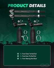 6pcs Front Tie Rod Kit for Chevy Equinox, for GMC Terrain | 2010 2011 2012