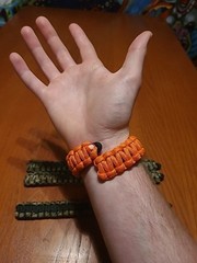 8 Inch Paracord Bracelet With Copper Wire Core – 4 Pack – Camo/Black/Orange