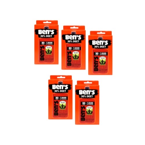 Ben’s Tick & Insect Repellent 30% Deet, Orange, 3.4 Ounce – 5 Pack