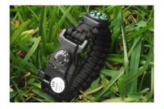 21 in 1 Survival Bracelet, Paracord Outdoor Sport Wristband Kit 2 Black