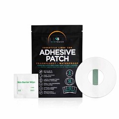 12 Transparent Waterproof Patches for Libre 1, 2, 3 CGM Sensors + 12 prep wipes