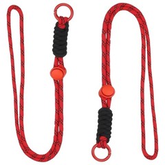 2 Pcs Paracord Lanyard Necklace, Lanyard with Split Ring, Red & Black