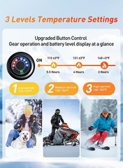 Heated Gloves For Men Women Auxemu 7.4V Heating 8H Warmth Heated Gloves Visual