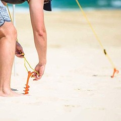 GROUNDGRABBA Lite Orange Tent Stakes – for Sand | 2 Pack,