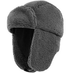 Faux Alpaca Wool Trooper Trapper Hat for Men & Women, Winter One Size, Grey