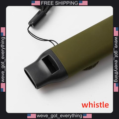 7-in-1 Outdoor Safety Whistle with Lanyard and Compass