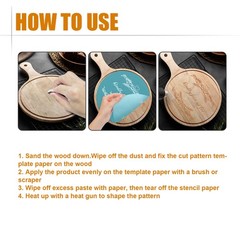 Wood Burning Paste Pyrography Gel DIY Craft Stencil Heat Activated Non-Toxic
