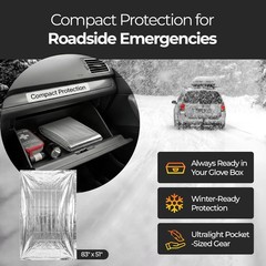 Emergency Mylar Thermal Space Blanket for Survival – Waterproof Safety Shelter