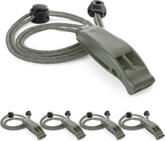 4Pcs Emergency Whistles, Loud Shrill Safety Whistle with Reflective Lanyard f…