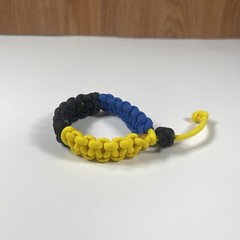 Handmade Braided Adjustable Paracord Bracelet in Blue Black Yellow New