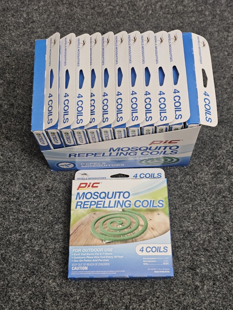 12 Pack PIC Mosquito Repelling Coils 4 Coils Per Pack Backyard Bug Insect Burner