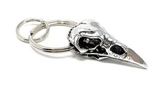 Bravo Bells Raven Skull Keychain – Pewter Keychain for Bikers – Made in The USA