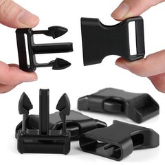 25 Pack 1 Inch Plastic Side Release Buckle for Paracord Bracelets Dog Collar