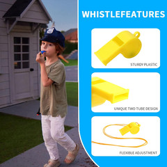 Plastic Whistles, 24Pcs Sports Whistle Bulk with Lanyard, Loud Crisp Sound Whist