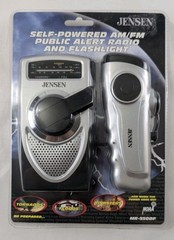 Jensen Self Powered AM/FM Weather Band Radio And Flashlight MR-550DF NOAA