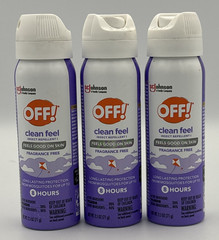 OFF! Clean Feel Bug Spray & Mosquito Repellent, Travel Size, 2.5oz (pack of 3)