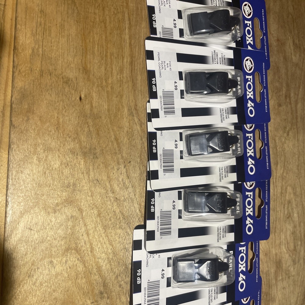 9 Pack, Fox 40 Pearl Whistle, Color Black, 90 db