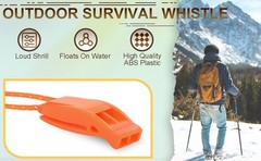 CooBigo 4Pcs Emergency Whistles, Loud Shrill Safety Whistle with Reflective