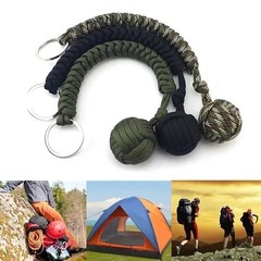 Paracord Monkey Fist Style Keychain Outdoor Hiking Accessory