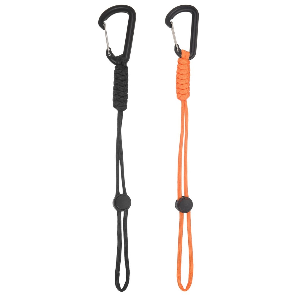 Paracord Keychain Carabiners, 11″ D Anti-Loss& 2Pcs & Black/Orange-Fitting