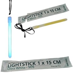 1x15cm glow stick 30min. ultra white – glow in the dark – camping outdoor