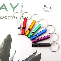 49 Pieces Emergency Whistle with Keychain, Aluminum Emergency Survival