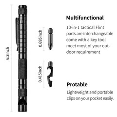 Multi-Function pen shape Tactical Fire Starter Outdoor Gear Survival Tool Flint