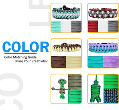 Paracord 550 Combo kit, 24 Colors 10ft Paracord Rope with Instruction, Multifunc