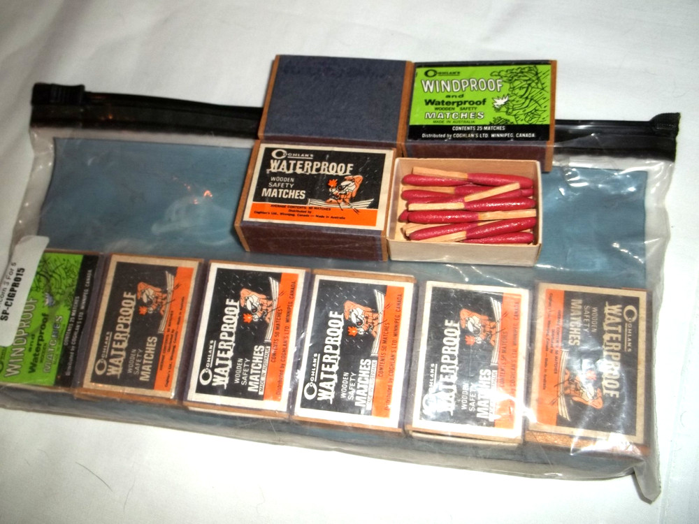 9 boxes vintage Coghlan’s Waterproof Matches NOS Wooden safety matches