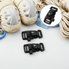 8 Pcs Compass Fire Starter Whistle Buckle Daily Bracelet Buckles