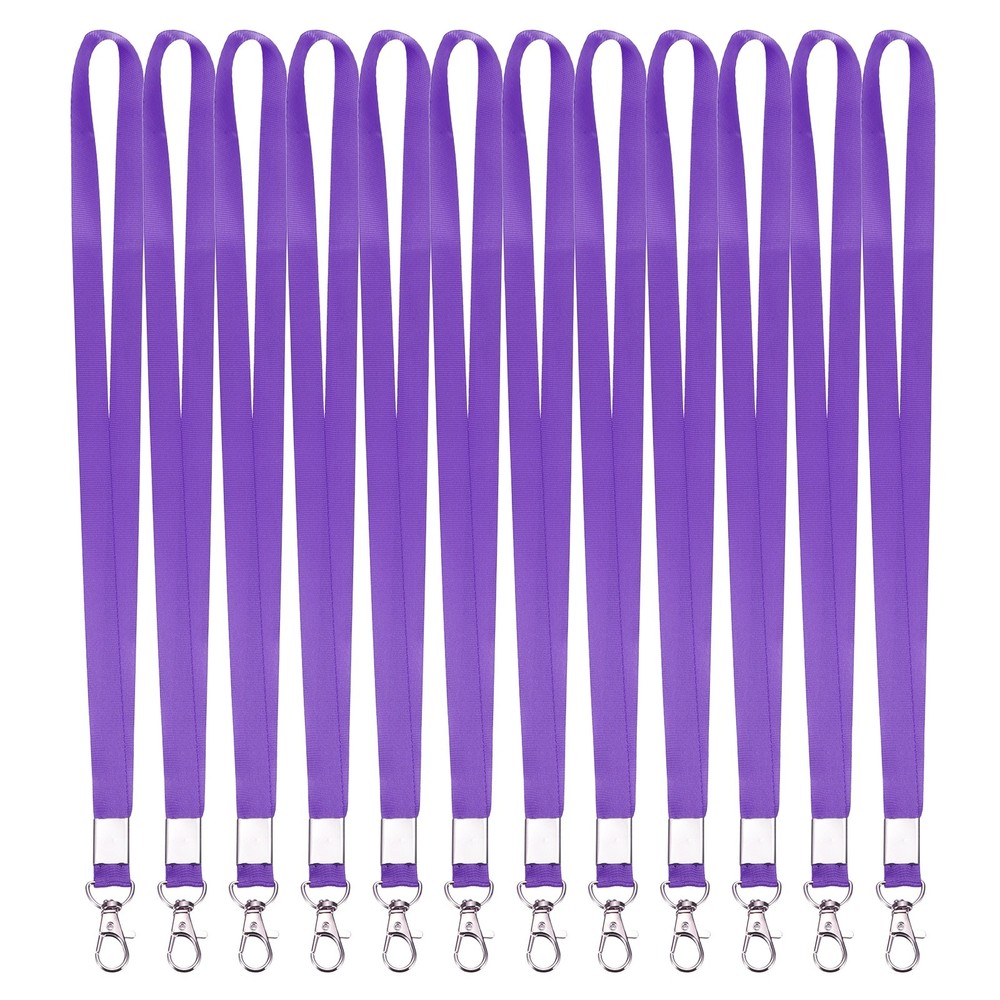 25Pcs 18.1″ Polyester Flat Lanyard with Lobster Clasp for Keys, Purple
