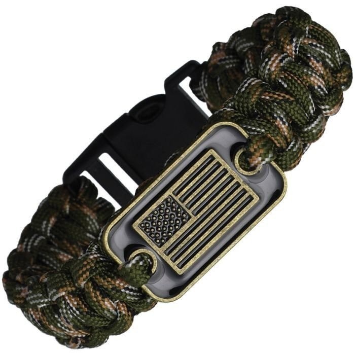 Coeburn Tool Green Camo Paracord Bracelet American-Flag Emblem Shield – CT3009