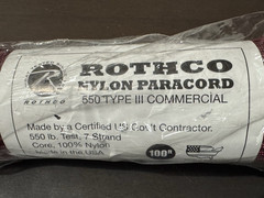 Rothco Nylon Paracord 100′ 550 lbs Test 7 Strand Core type III 3 Commercial BURG