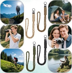 Heavy Duty Braided Paracord Lanyard for Keychains Whistles Strap Outdoor Surv…