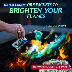 Enchanted Flames Pack of 12 Fire Changing Color Packets for Campfires, Fire Pits