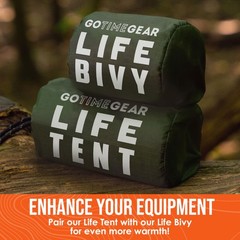 Go Time Gear Ultralight Survival Tent – Heat Retention 2 Pack, Green