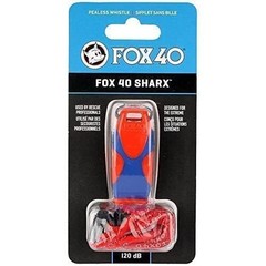 Fox 40 Sharx Whistle Orange Blue Plastic Breakaway Lanyard