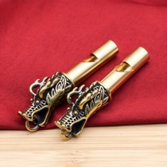 1X Brass Chinese Dragon Whistle Key Chain Pendant Outdoor Whistle Key Chain